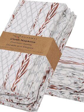RUVANTI Cloth Napkins Set of 12 Cotton 100%, 18x18 Inches Napkins Cloth Washable